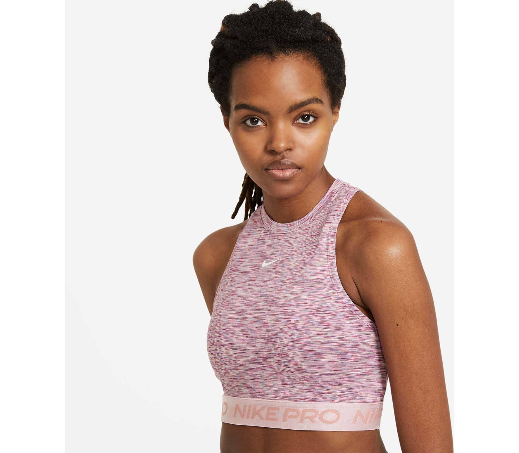 Nike Women's Space-Dyed Cropped Tank Top (Pink Glaze, X-Small)