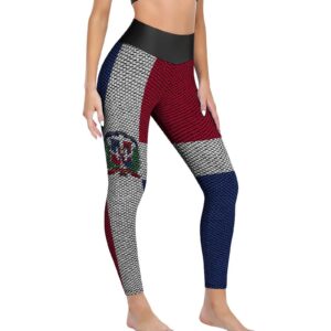 Womens Fashion Yoga Dominican Flag Slim Pants Exercise Yoga Pants Workout Leggings for Womens Running Pants S