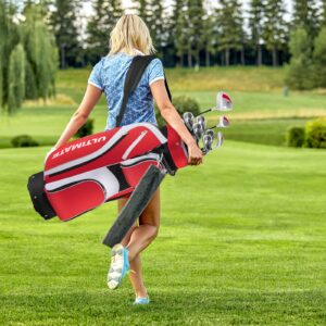 GYMAX Complete Golf Club Set for Women, 14 PCS Right Hand Golf Set with #1 Driver & #3 Fairway & #4 Hybrid & #6/#7/#8/#9/#P Irons, Putter & Head Covers, Ladies Golf Clubs Full Set (Red)