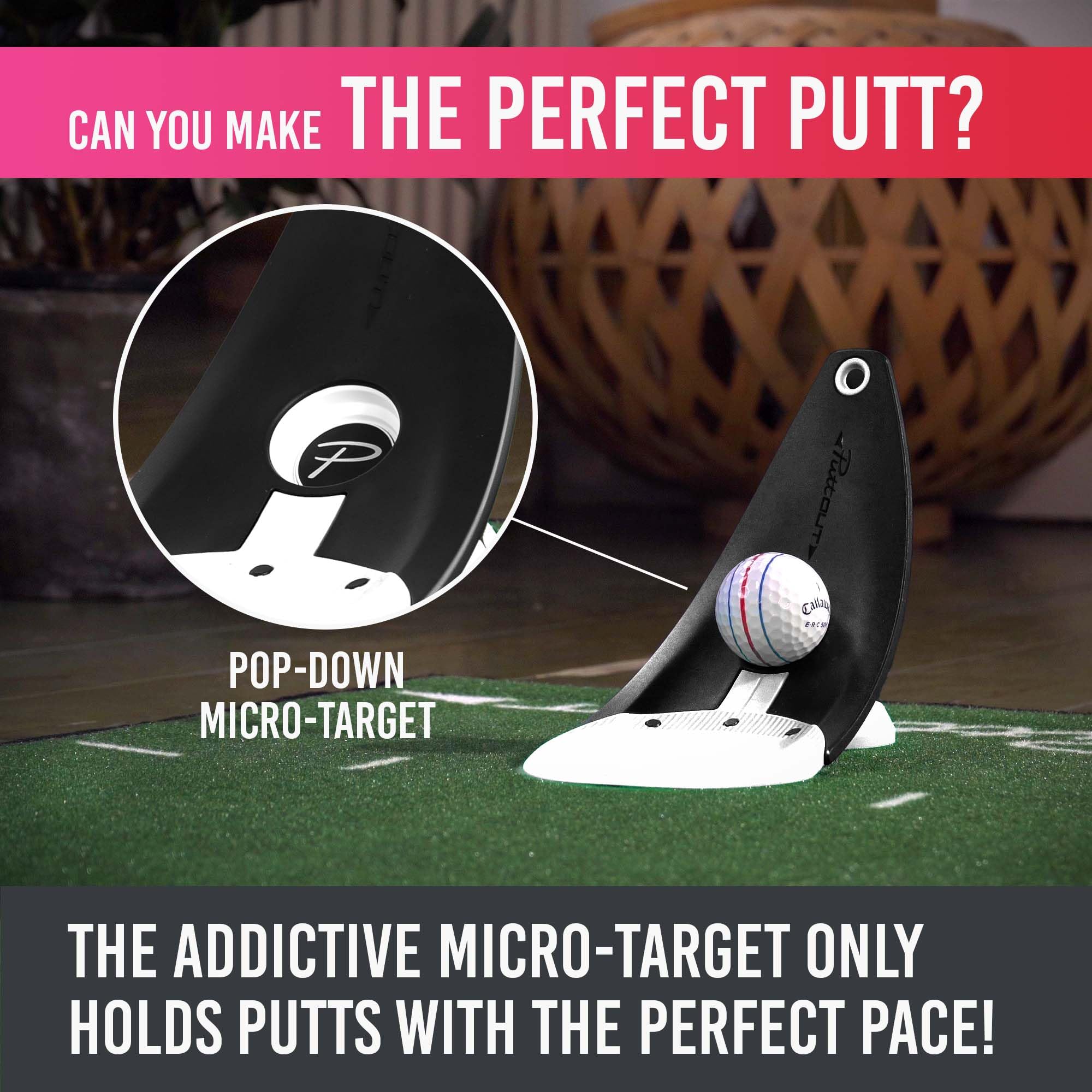 PuttOUT Premium Pressure Putt Trainer - Perfect Your Golf Putting (Orca)