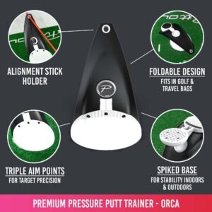 PuttOUT Premium Pressure Putt Trainer - Perfect Your Golf Putting (Orca)