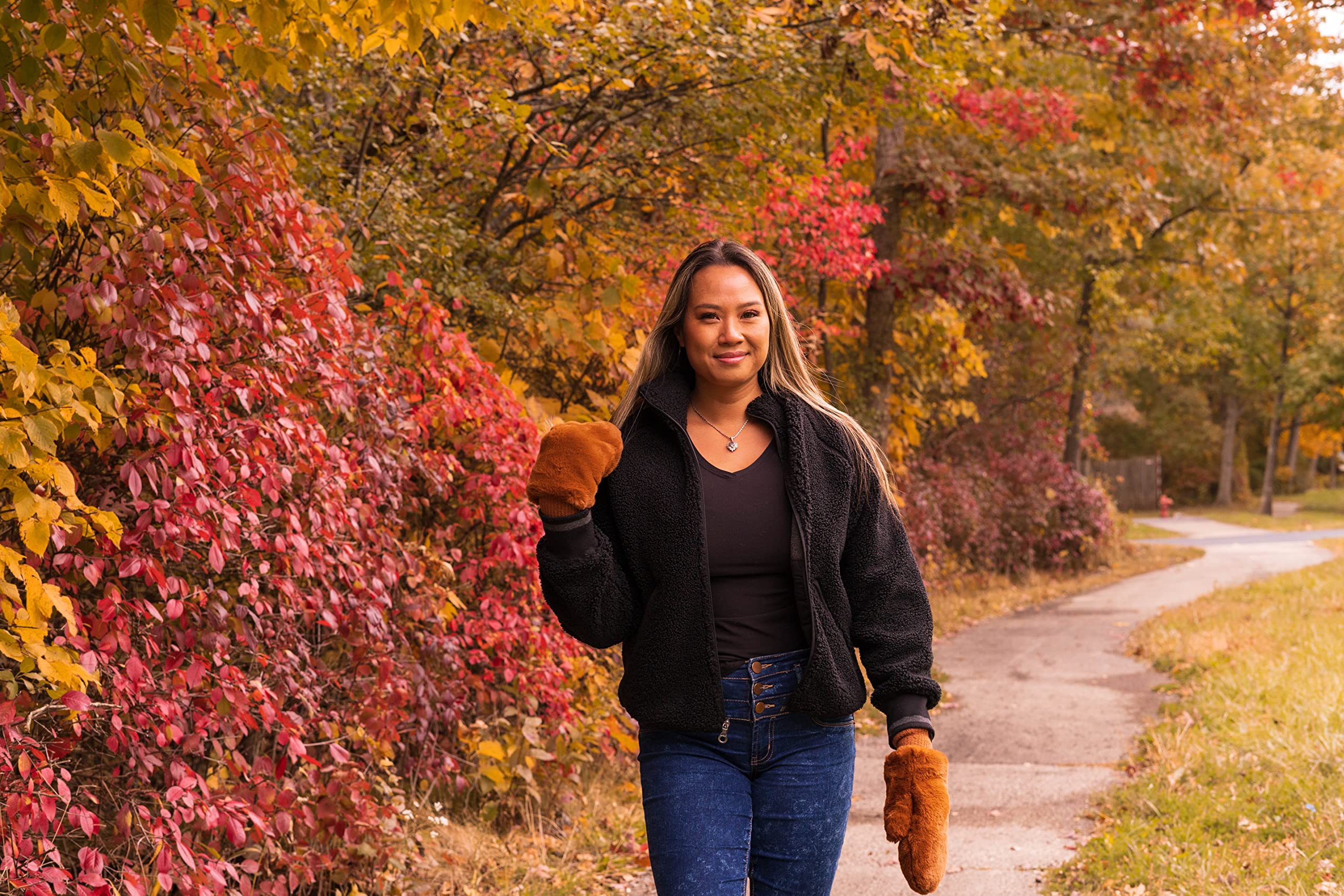 Funky Junque Convertible Mittens: Coffee