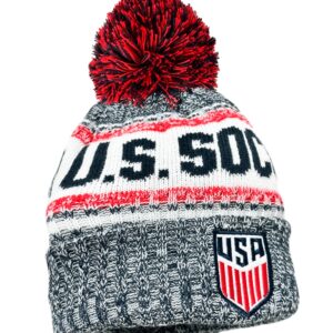 Icon Sports U.S. Soccer Federation Soccer Beanie - Big Game Unisex Pom Beanie