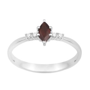 925 sterling silver 0.20 ctw marquise natural choice gemstone women ring everyday wear (garnet, 8)