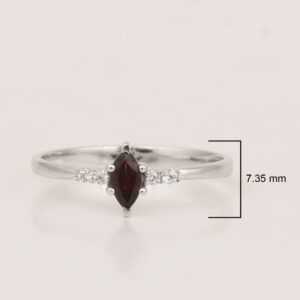 925 Sterling Silver 0.20 Ctw Marquise Natural Choice Gemstone Women Ring Everyday Wear (Garnet, 8)