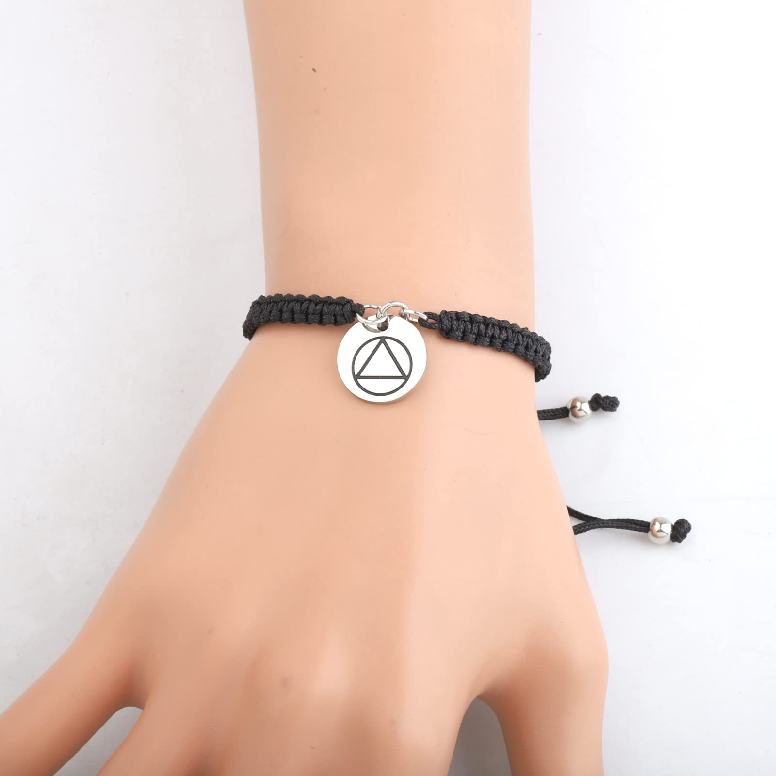 PLITI Sobriety Gift Addiction Recovery Gift Alcoholics Anonymous Gift 12 Step Gift AA Recovery Bracelet For Women (Sobriety AA bg)