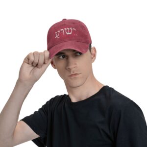 Yeshua-Jesus-in-Hebrew Baseball Caps Washed Cotton Hat Adjustable Red Dad Hats Unisex-Adult