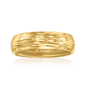 Canaria 10kt Yellow Gold Horizontal-Pattern Ring. Size 6