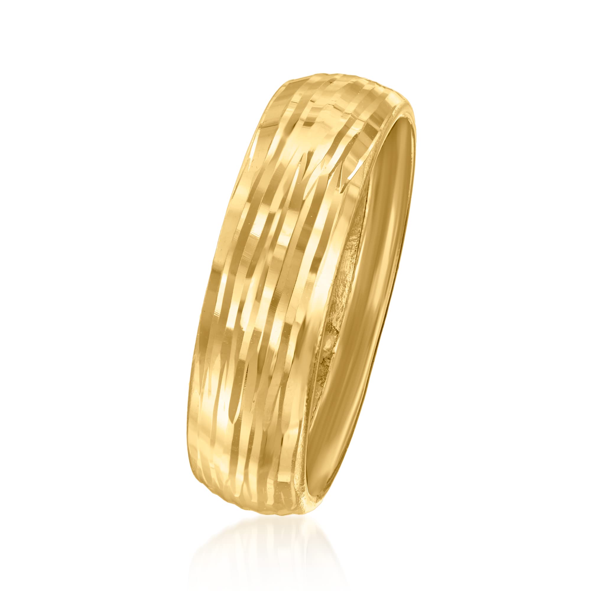 Canaria 10kt Yellow Gold Horizontal-Pattern Ring. Size 6