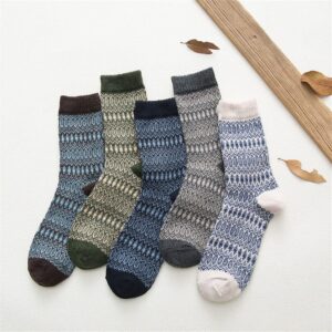 Winter Wool Socks 5 Pairs Mens Boot Socks for Men Winter Socks for Men Nordic Hiking Warm Soft Socks Men Size 7-11