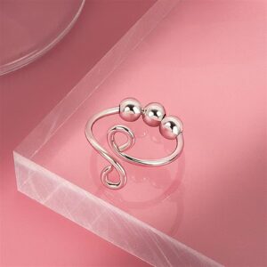 Female Anxiety Relief Ring, The Opening of The Rotary Cylindrical Ring can be Adjusted, and The Rotary Fashionable Men's and Women's Rings. (Adjustable) (Color : A, Size : 0.58inch)