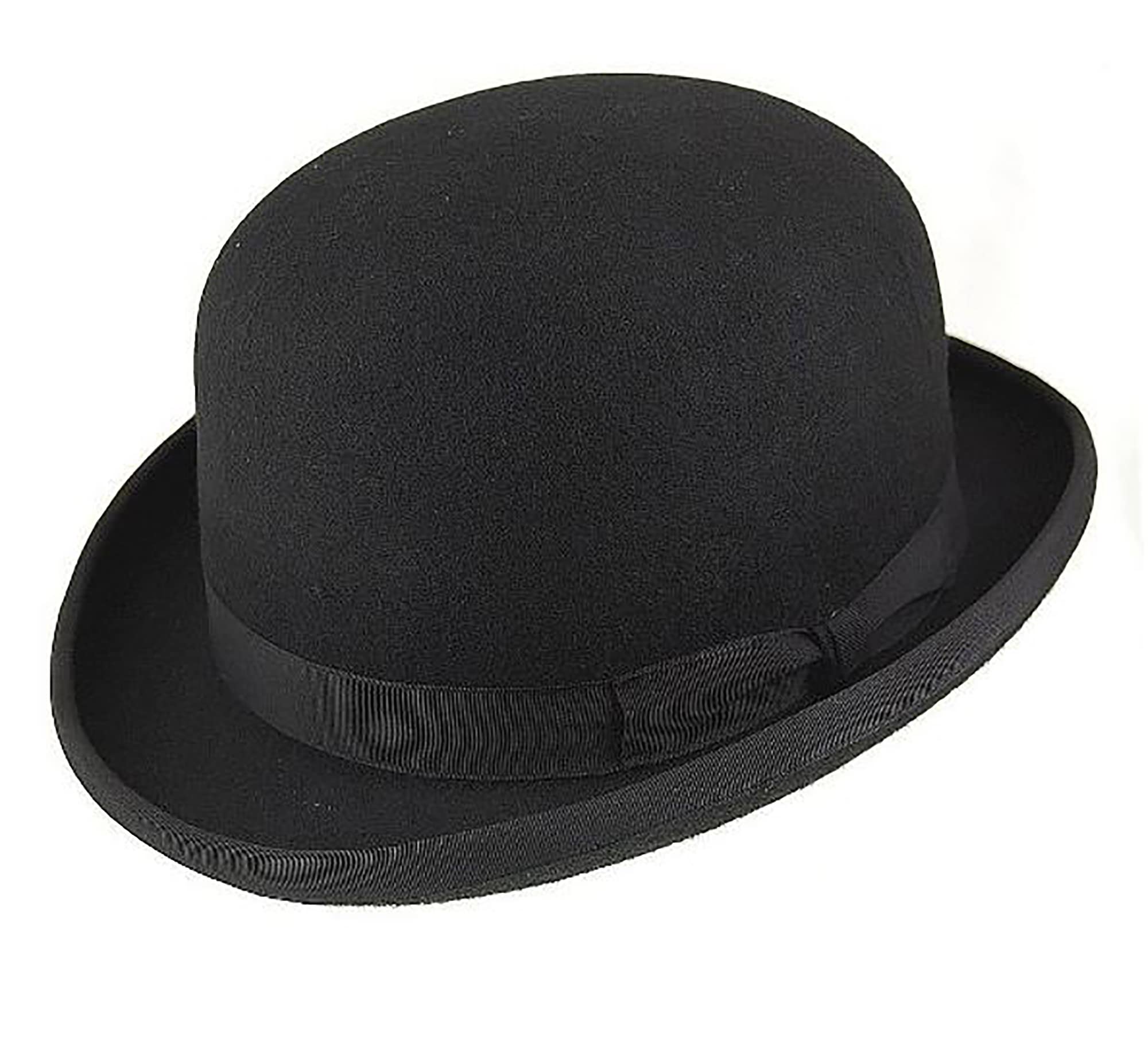 CXQRR Black Bowler Derby Hat Short Rolled Brim Fedora Hat for Men and Women