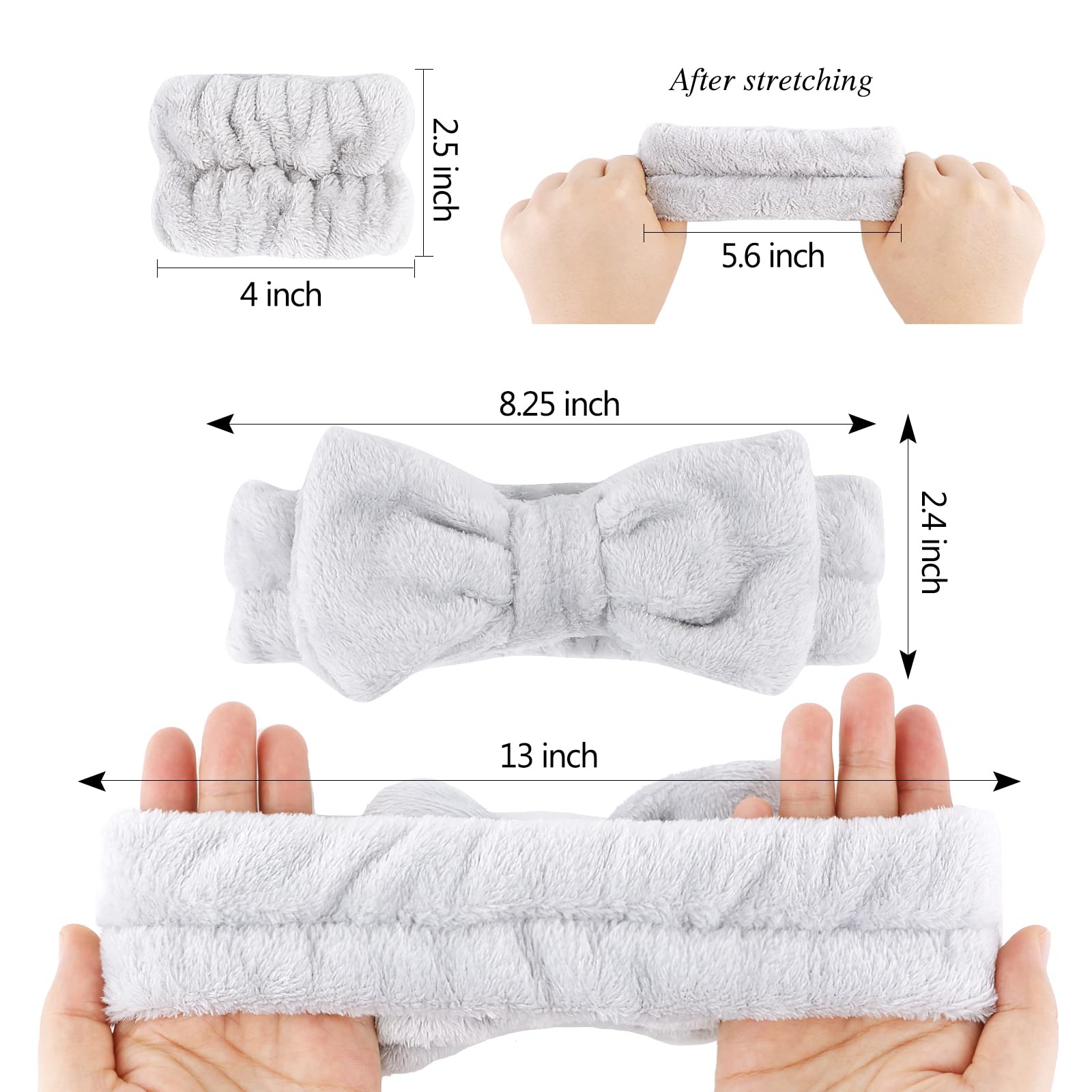 6 Pcs Microfiber Spa Set - Headband, Face Wash Headbands, Makeup Headbands with Wristbands for Skincare