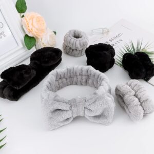 6 Pcs Microfiber Spa Set - Headband, Face Wash Headbands, Makeup Headbands with Wristbands for Skincare