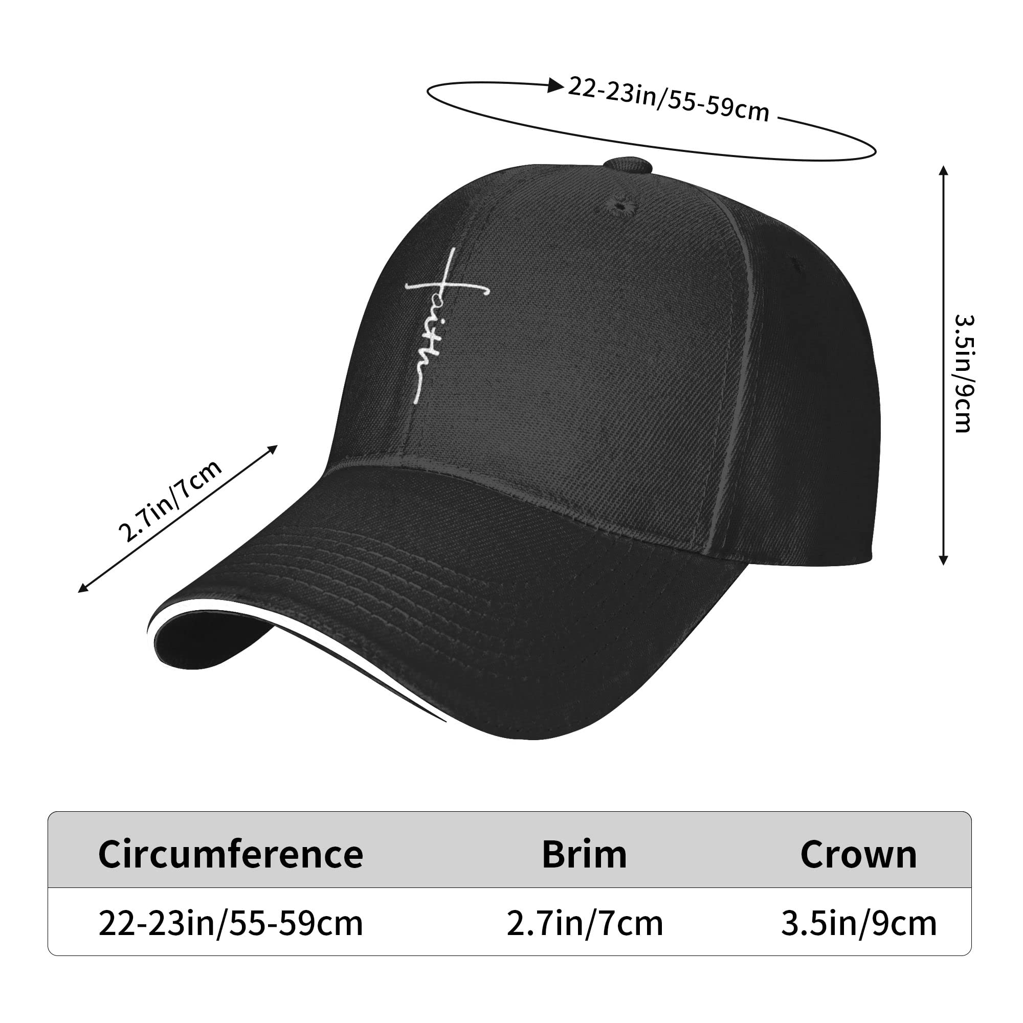 Faith Cross Logo Unisex Baseball Cap for Men Women Christian Trucker Hats Cap for Teens Adult