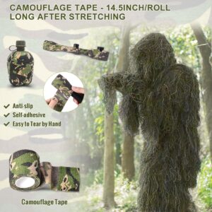 Slendor 6 in 1 Ghillie Suit, 3D Camouflage Hunting Apparel Camo Hunting Clothes, Bushman Costume Suitable for Men, Hunters