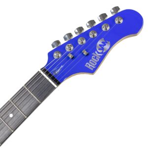 RockJam 6 String Electric Guitar Kit, Right, Blue & Blue, Full-Size (EG1-BL-SK-V)