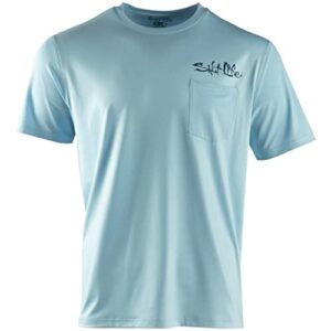 Salt Life Mens Tuna Brigade Long Sleeve Performance Shirt, Sky Blue Heather, XX-Large US