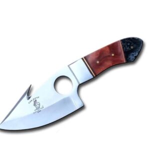 ARC-POWER For Collector 8" Gut Hook Skinner Hunting Knife Acrylic Handle w Leather Sheath