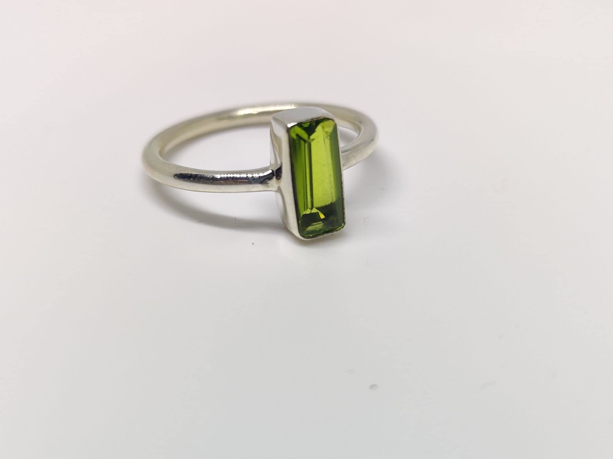 Women Ring, Peridot Ring, Minimalist Ring, Boho Ring, 925 Solid Sterling Silver Ring, Gemstone Ring, Statement Ring, Handmade Jewelry, Gift for Her (Size-7)