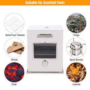 Lineslife Stainless Steel 304 Fastfold Camping Oven with 3 Tier Grill, Portable Outdoor Camp Stove Oven for Propane Stove and Camping Stove, Outdoor Cooking, BBQ, Picnic