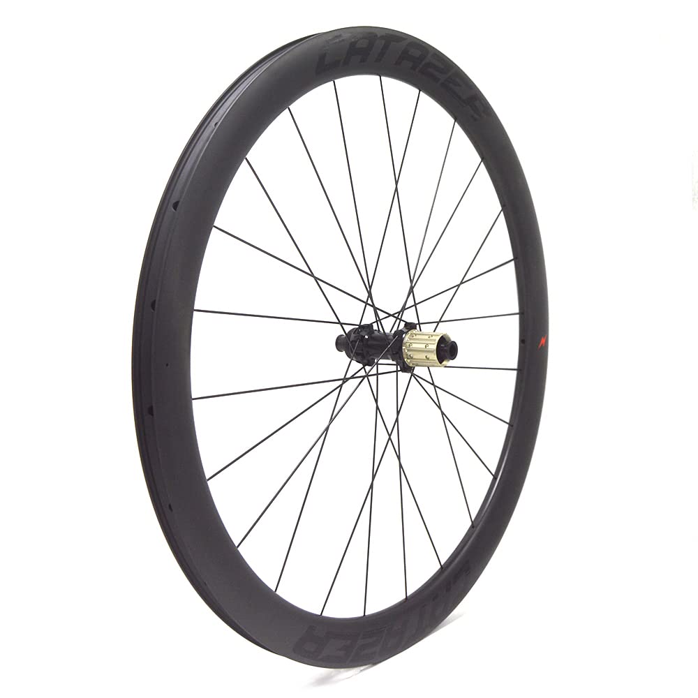 catazer Carbon Gravel Wheels 700C Road Disc Brake Wheelset 45x28mm Clincher Tubeless Ready Ratchet hub XDR Thru Axle 12x100mm 12x142mm Center Lock