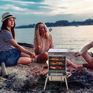 Lineslife Stainless Steel 304 Fastfold Camping Oven with 3 Tier Grill, Portable Outdoor Camp Stove Oven for Propane Stove and Camping Stove, Outdoor Cooking, BBQ, Picnic