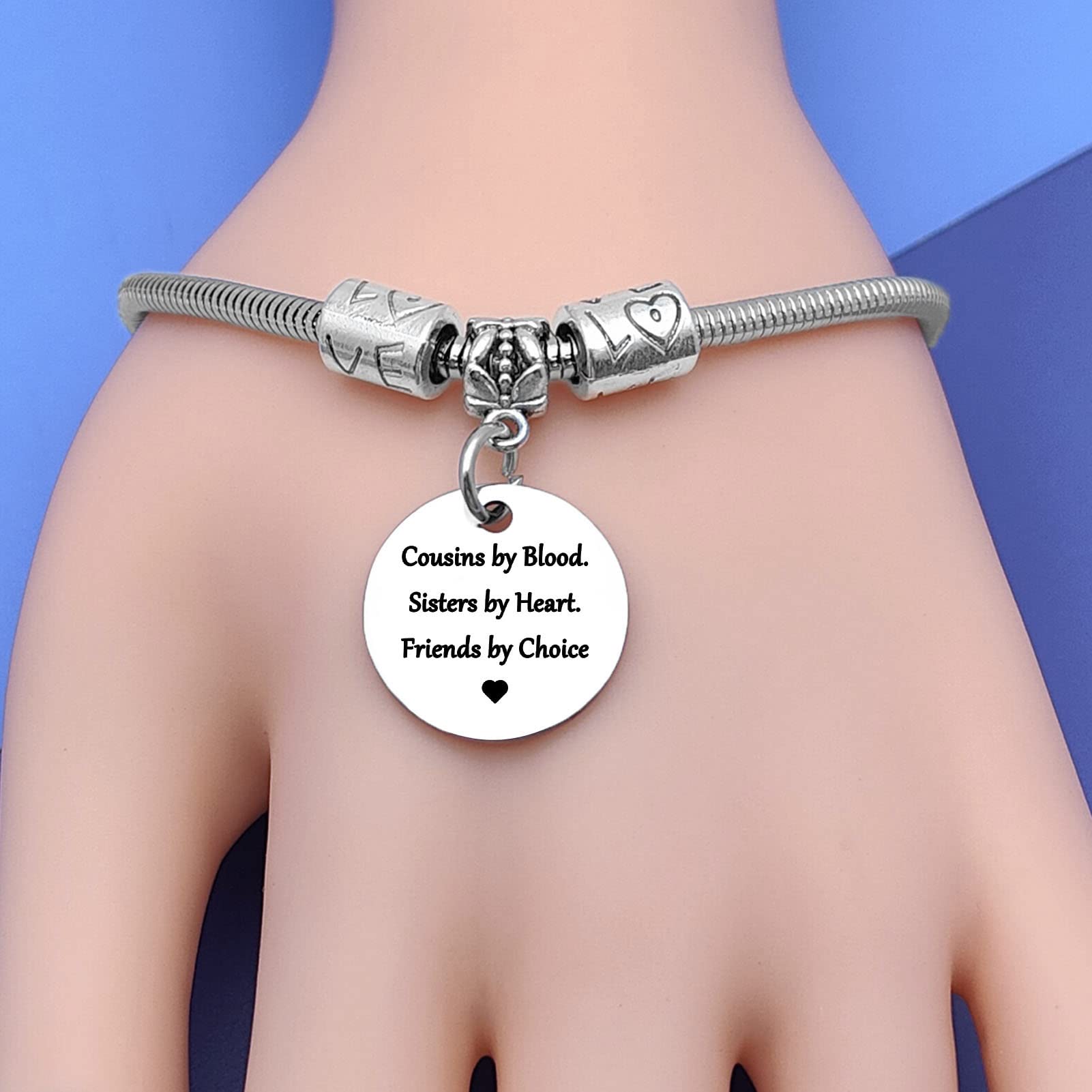 Cousin Gift Jewelry Bracelet Stainless Steel Christmas Gift for Cousin Birthday Gift Idea Long Distance Relationship Gift for Cousin Jewelry Gift for Women Going Away Gift Graduation Gift for Cousin