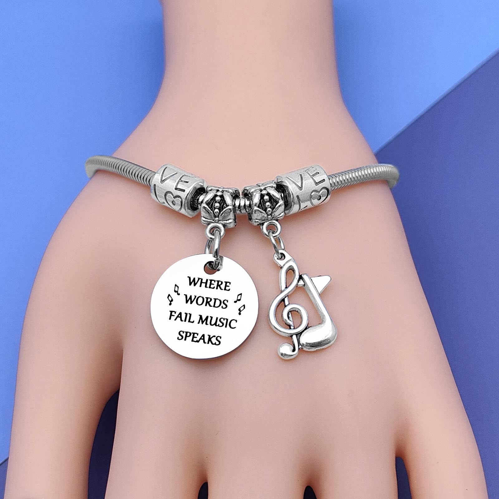 DlaeKua Music Lover Gifts for Teen Girls Bracelet Music Themed Gifts Music Teacher Gifts for Women Marching Band Gift Musician Inspirational Gifts for Daughter Christmas Birthday Gifts for Friends