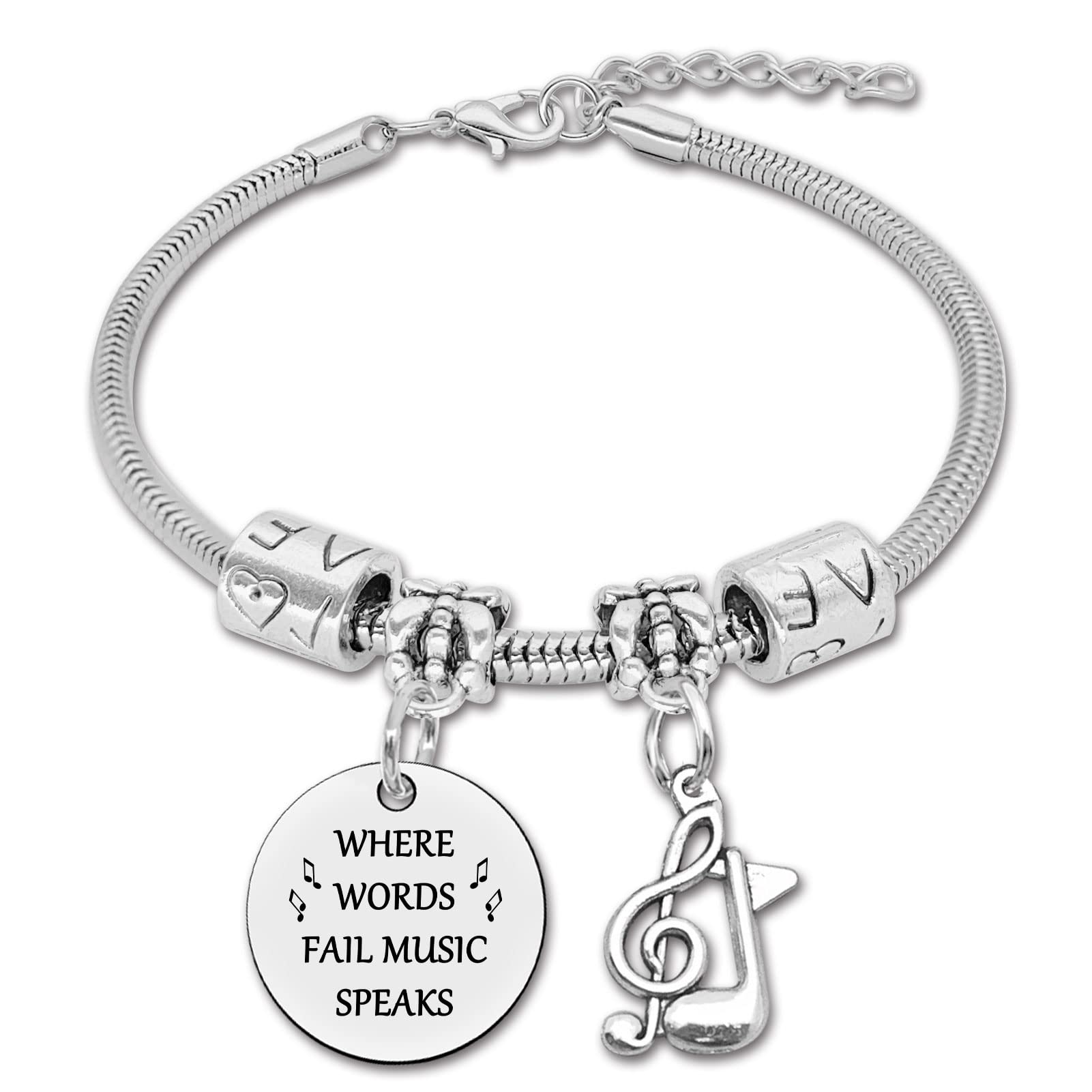 DlaeKua Music Lover Gifts for Teen Girls Bracelet Music Themed Gifts Music Teacher Gifts for Women Marching Band Gift Musician Inspirational Gifts for Daughter Christmas Birthday Gifts for Friends