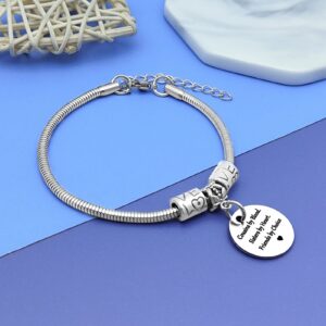 Cousin Gift Jewelry Bracelet Stainless Steel Christmas Gift for Cousin Birthday Gift Idea Long Distance Relationship Gift for Cousin Jewelry Gift for Women Going Away Gift Graduation Gift for Cousin