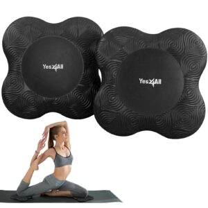 yes4all 2pcs yoga knee pads thicker, yoga kneeling pad for pilates exercise, 13/16 inches cushion knees elbow mat supplies for women men fitness travel