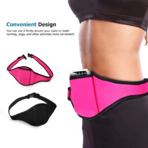 2pcs Mic Fitness Belt Adjustable Microphone Belt Pouch with Anti Dropping Strap, Sweat Absorbent Mic Carrier Pouch, Neoprene Waist Bag for Fitness Teacher Speaker Dancing