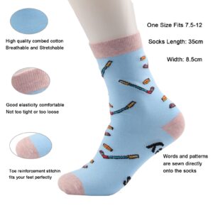 CMNIM Girls Ice Hockey Gifts 2 Pairs Hockey Novelty Socks just a Girl Who Loves Ice Hockey Players Gift Ice Hockey Lover Gift (2 pairs ice Hockey socks colour)