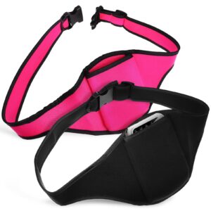 2pcs mic fitness belt adjustable microphone belt pouch with anti dropping strap, sweat absorbent mic carrier pouch, neoprene waist bag for fitness teacher speaker dancing