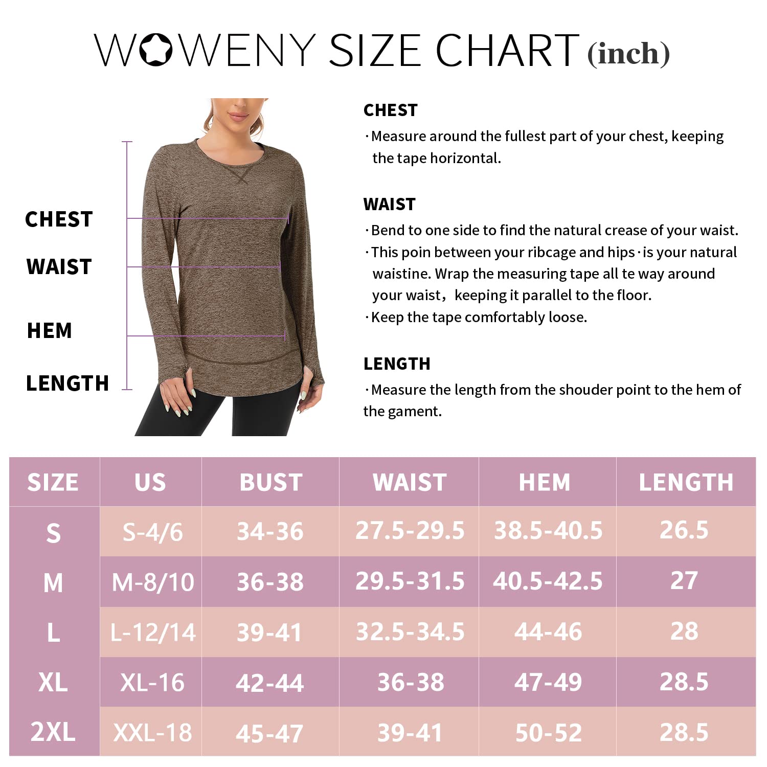 WOWENY Women Fleece Thermal Long Sleeve Workout Shirts Athletic Yoga Gym Tops Loose Fit Quick Dry Running Shirts with Thumb Holes Coffee M