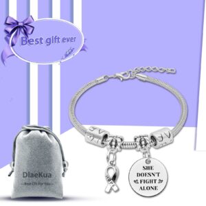 DlaeKua Breast Cancer Awareness Gifts bracelet Jewelry for cancer patients Inspirational bracelet for Women Engraved Stainless Steel Birthday Christmas Gifts Bracelets Jewelry Gifts Wire Bangle