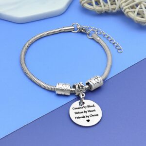 Cousin Gift Jewelry Bracelet Stainless Steel Christmas Gift for Cousin Birthday Gift Idea Long Distance Relationship Gift for Cousin Jewelry Gift for Women Going Away Gift Graduation Gift for Cousin