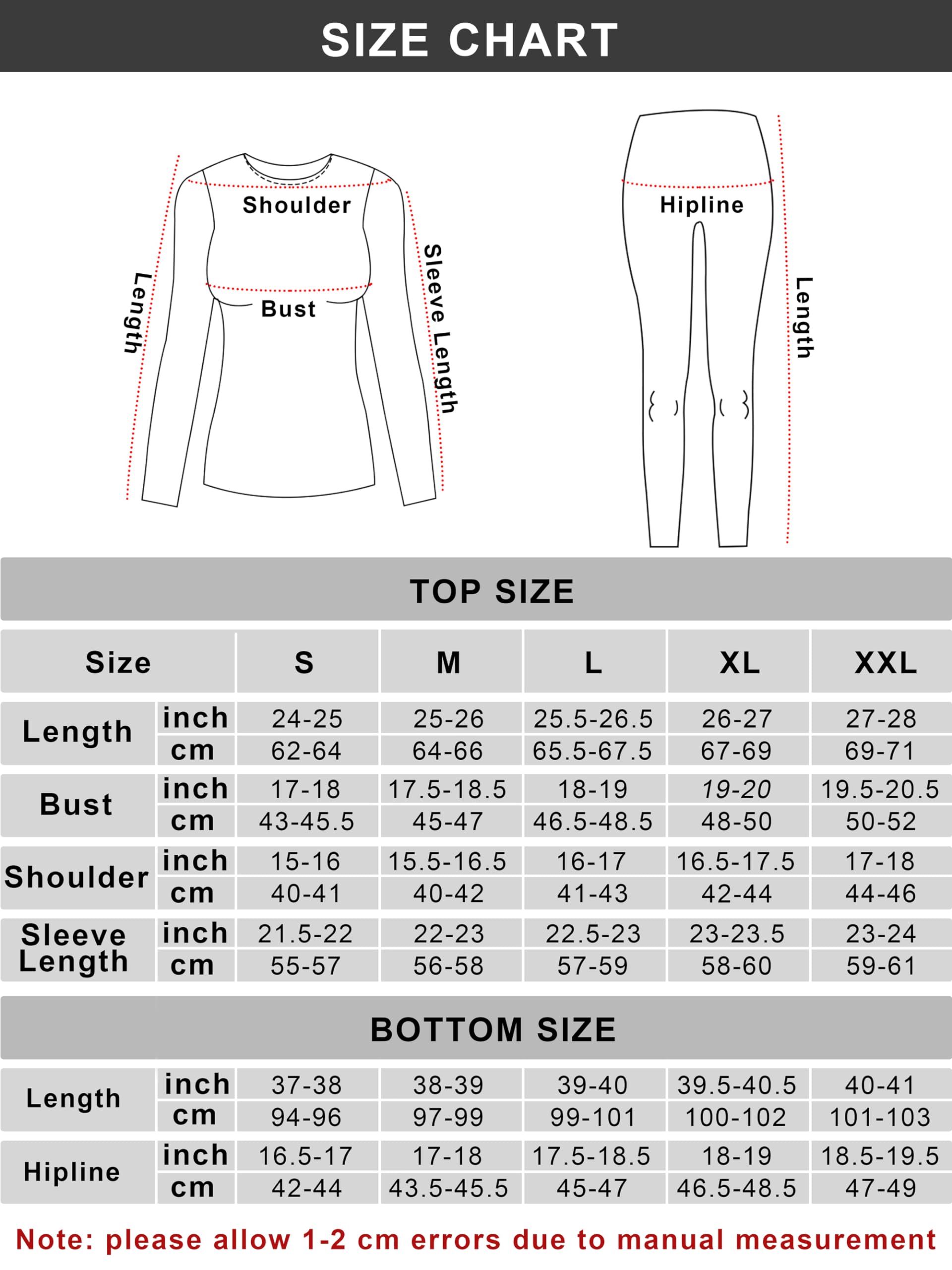 URATOT 2 Sets Women’s Thermal Underwear Set Fleece Lined Thermal Underwear Soft Long Johns Top Bottom Set for Women Cold Winter Black, White