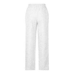 March Big Sale Women Corduroy Flare Pants Casual Corduroy Pants with Pocket Solid Corduroy Pants High Waist Bell Bottom Pants Fashion White