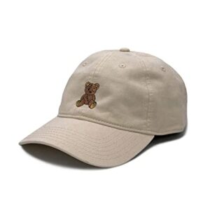 Riot Society Teddy Bear Embroidered Dad Hat - Sand, One Size