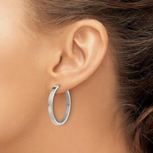 Chisel Titanium Polished 2.8mm Hinged Hoop Earrings Measures 30x30mm Wide 2.8mm Thick Jewelry for Women