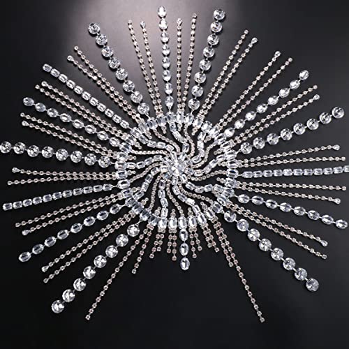 STONEFANS Vintage 1920s Rhinestone Headpiece Cap for Women Crystal Flapper Head Chain Hairpieces Gatsby Cleopatra Hair Accessories Silver