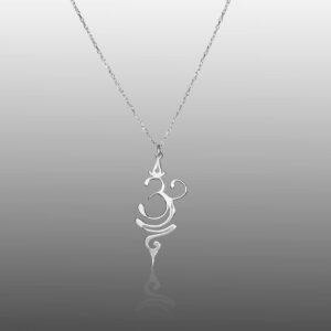 DKMN GÜMÜŞ 925 Sterling Silver Breathe Necklace, Yoga Jewelry, Sanskrit Jewelry, Om Breathe Symbol, Christmas Gift, Gift For Women, Yoga Lovers Gift (Sterling Silver)