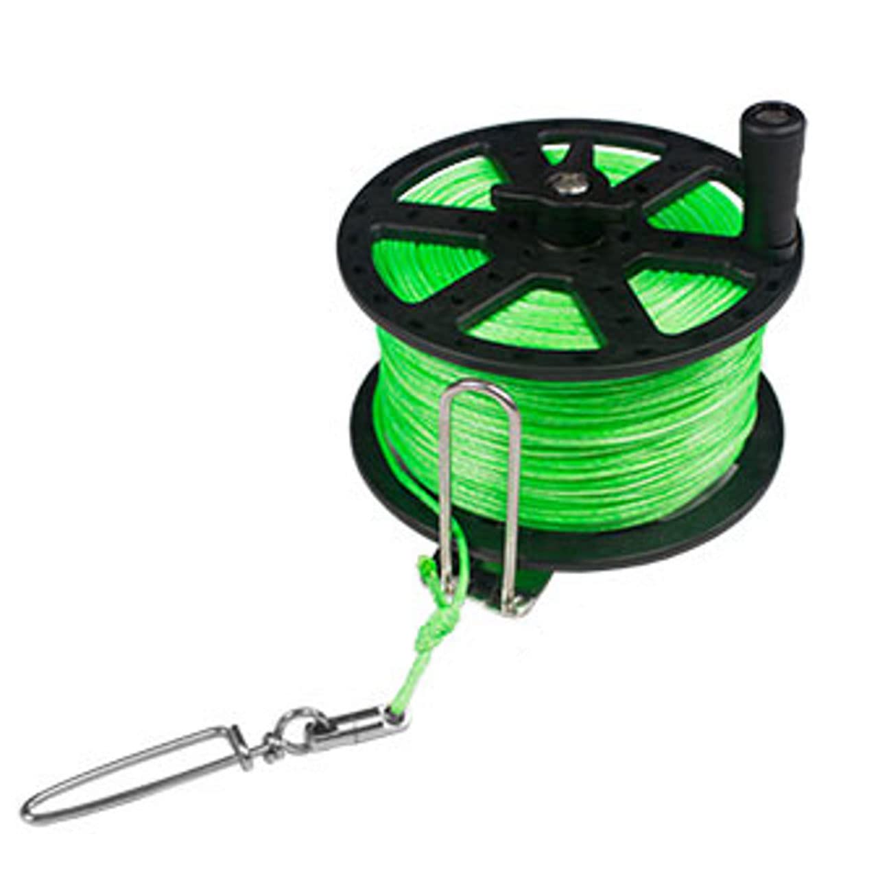 MAKO Pro Series Speargun Reel with Reel Line (1.75mm High Vis Yellow Reel Line, 50 Meter (Flat Mount))