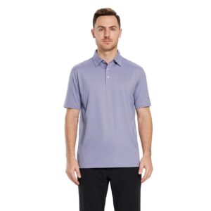 M MAELREG Golf Polo Shirts for Men Short Sleeve Performance Moisture Wicking Quick Dry Casual Collared Men’s Polo Shirts Lavender