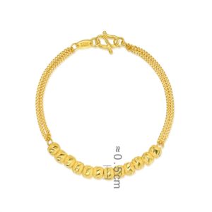 CHOW SANG SANG 999.9 24K Solid Gold Price-by-Weight 6.36g Gold Beaded chain, Beads Bracelet for Women 43363B | 6.6", (17 CM)