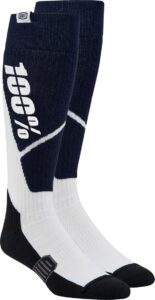 100% torque comfort moto navy white socks size large-x-large