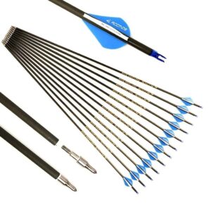 700-spine arrow 26-inch arrow target practice arrow hunting arrow carbon arrows compound bow recurve bow adult youth archery indoor outdoor shooting bullet field tip 18pc style1