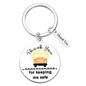 Yinkin 6 Pcs School Bus Driver Appreciation Gifts Bulk Bus Driver Keychains Thank You Gift for Bus Driver Gifts for Men Women New Driver Retirement Leaving